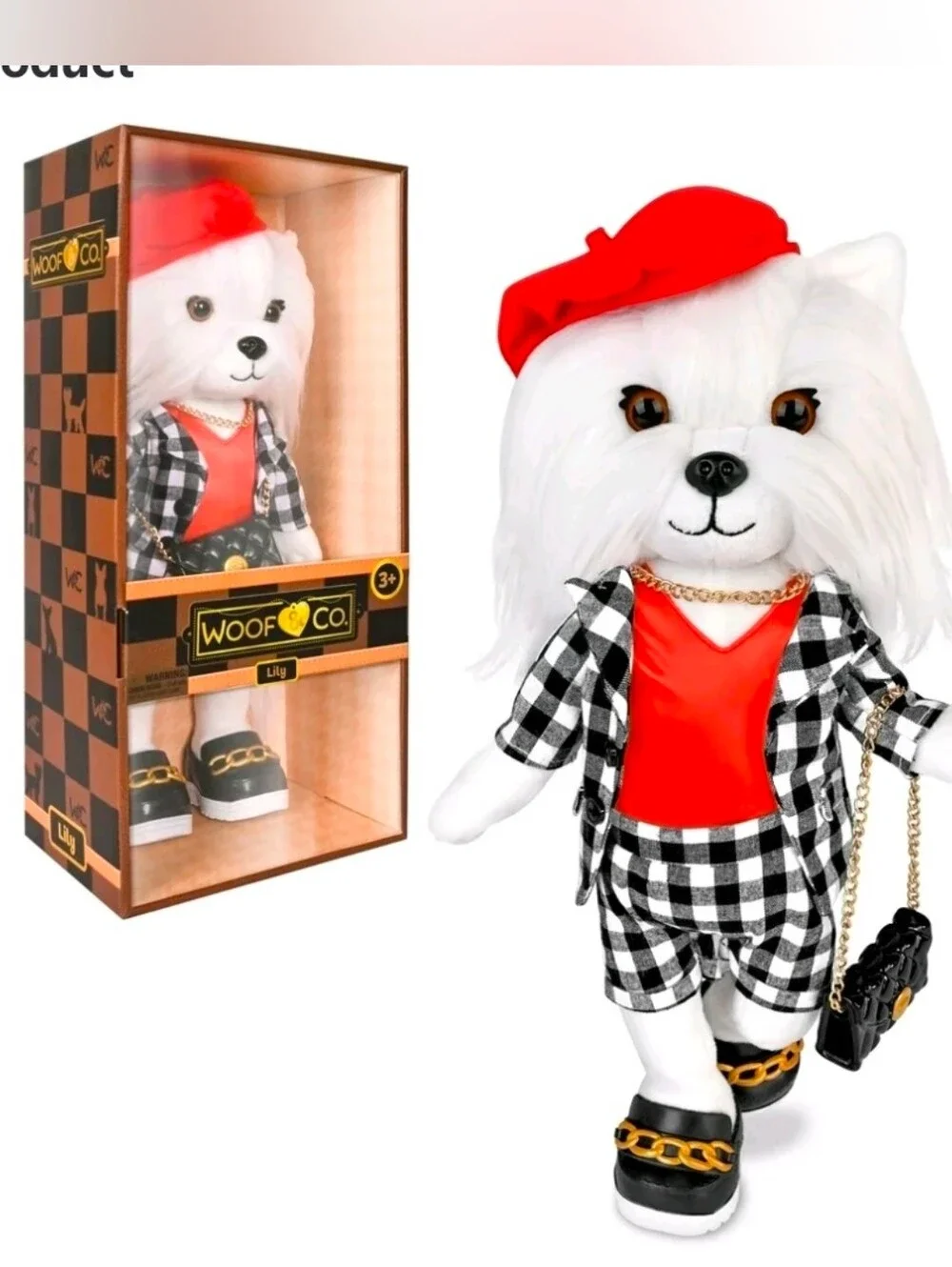 Woof & Co 15-inch Fashion Doll – Lily The Poseable Plush Shih Tzu with Removable